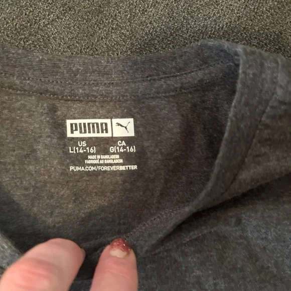 Puma Charcoal Tee with White Cat Logo - Picture 2 of 4